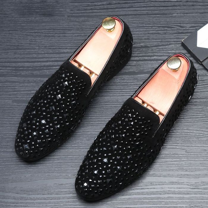 Rhinestone dress shoes men's