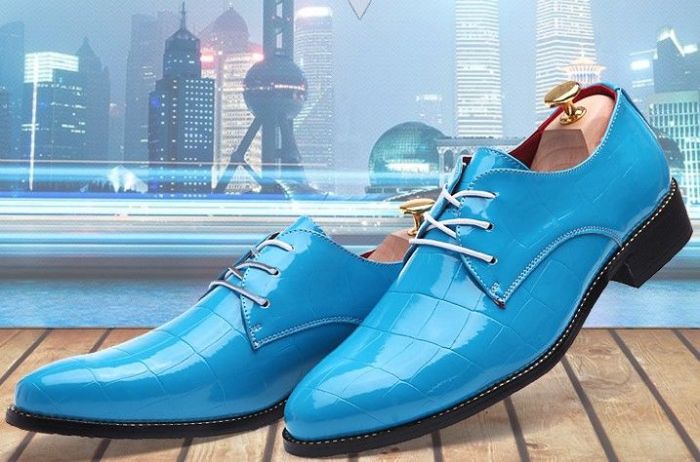 Sky blue dress shoes for men